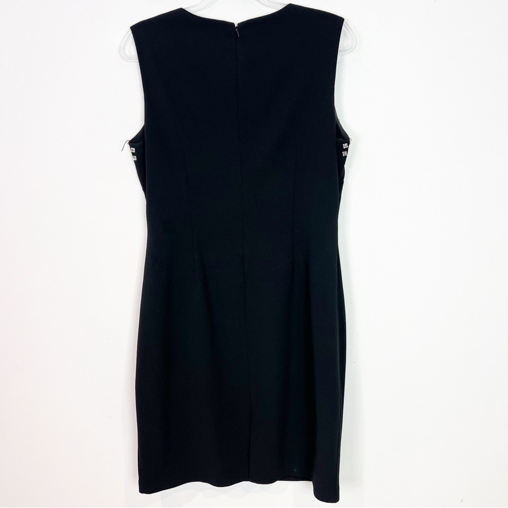 VINCE CAMUTO BLACK SLEEVELESS COCKTAIL DRESS WITH RHINESTONES WOMENS SZ 12 - Picture 4 of 5